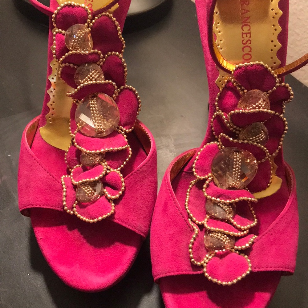 Bejeweled Francecosacco fushia Heels